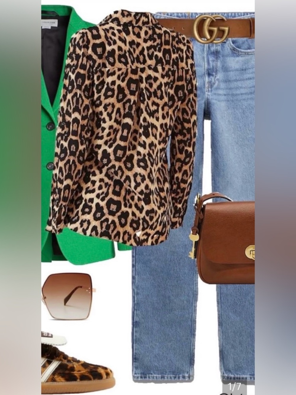 Banana Republic Leopard Print Blouse in Brown and Black